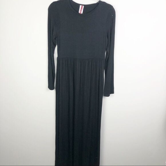 BELLAMIE | Long Sleeve Maxi Dress Black NEW Large - Picture 1 of 8